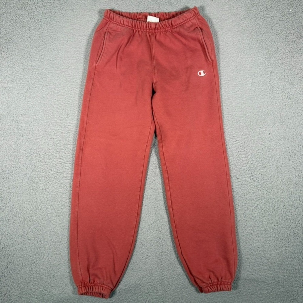 Champion Sweatpants Mens Small Red Reverse Wear Elastic Waist Jogger Pants Logo